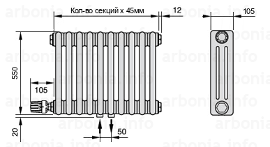 Схема (чертеж) радиатор